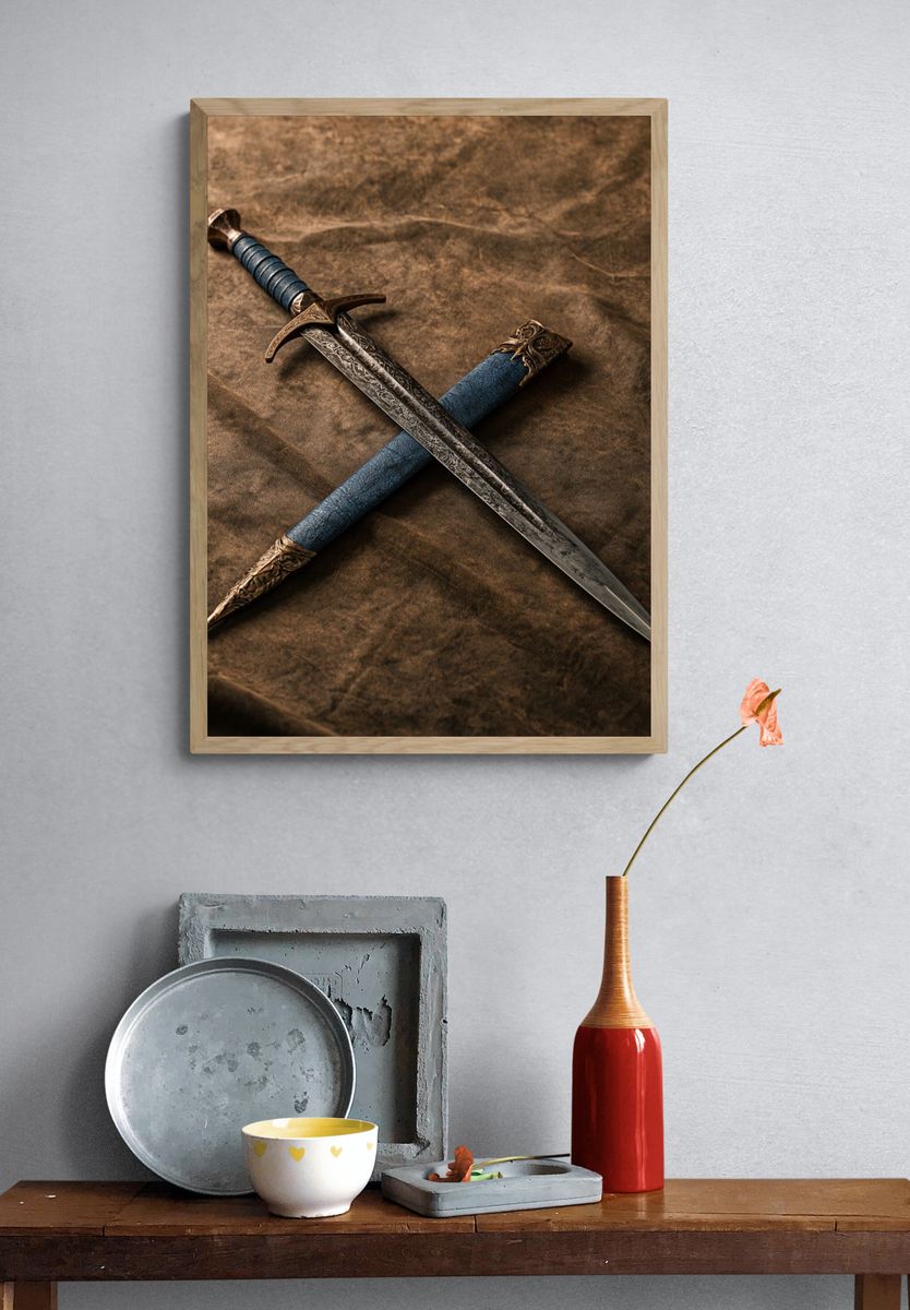 Crossed Daggers Photography Poster. — room view 3