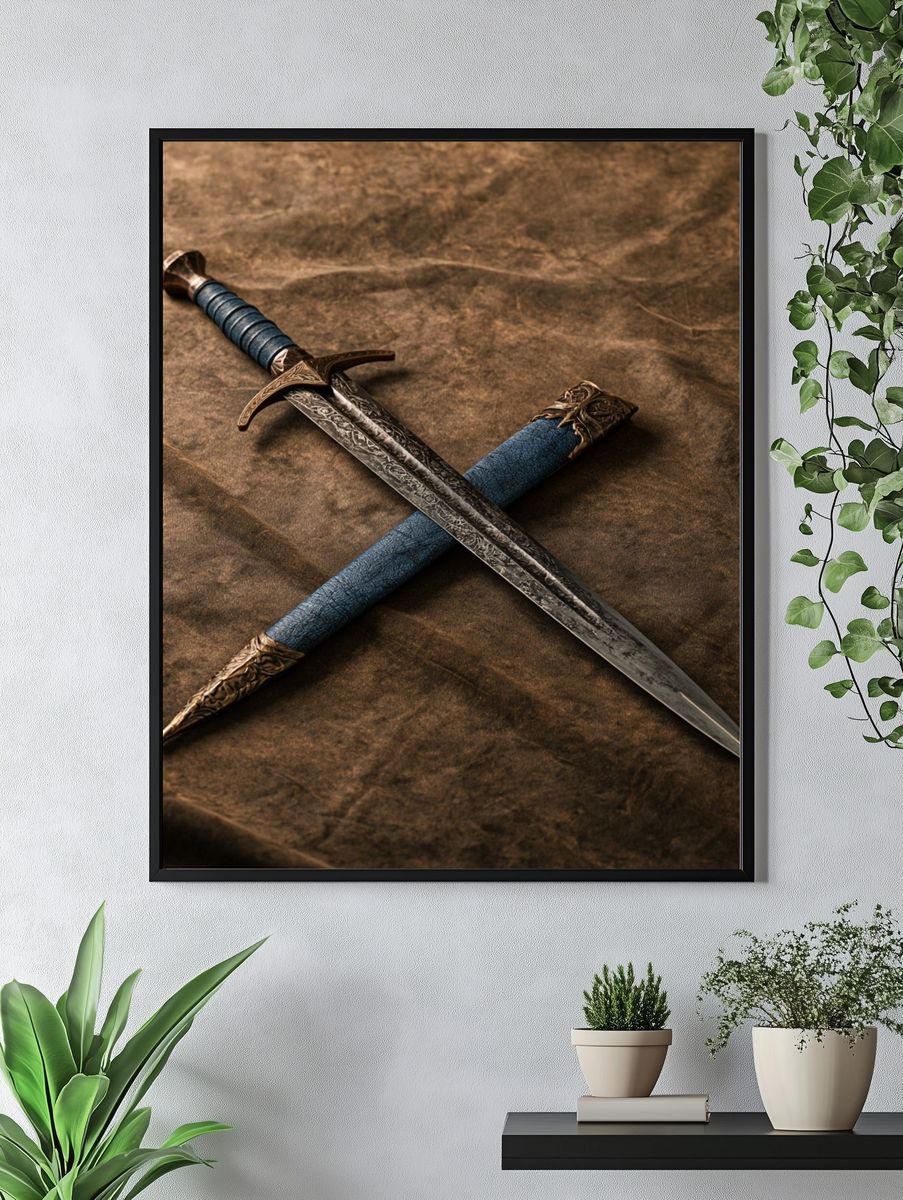 Crossed Daggers Photography Poster. — room view 4