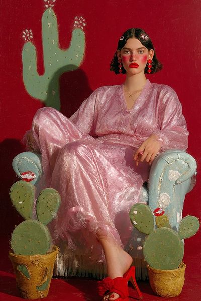 Cactus Portrait Fashion Poster. poster print