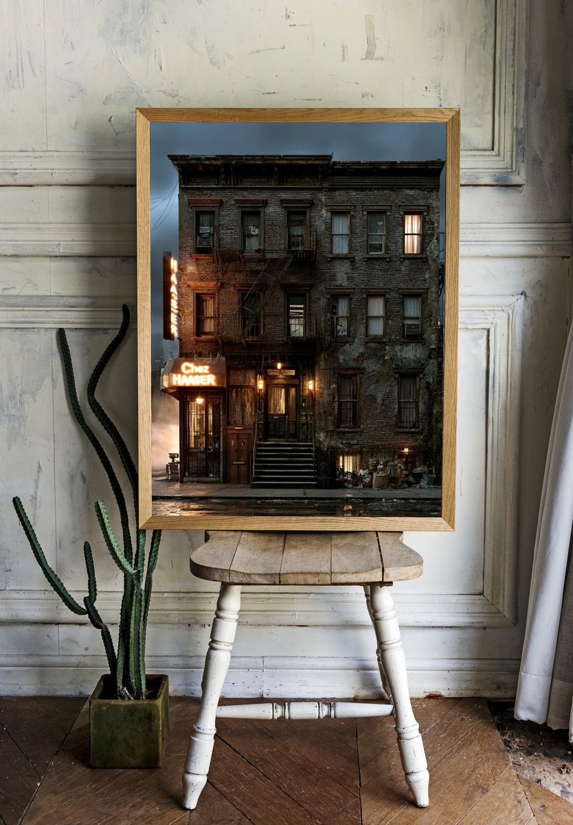 Rainy City Tenement Photography Poster. — room view 1