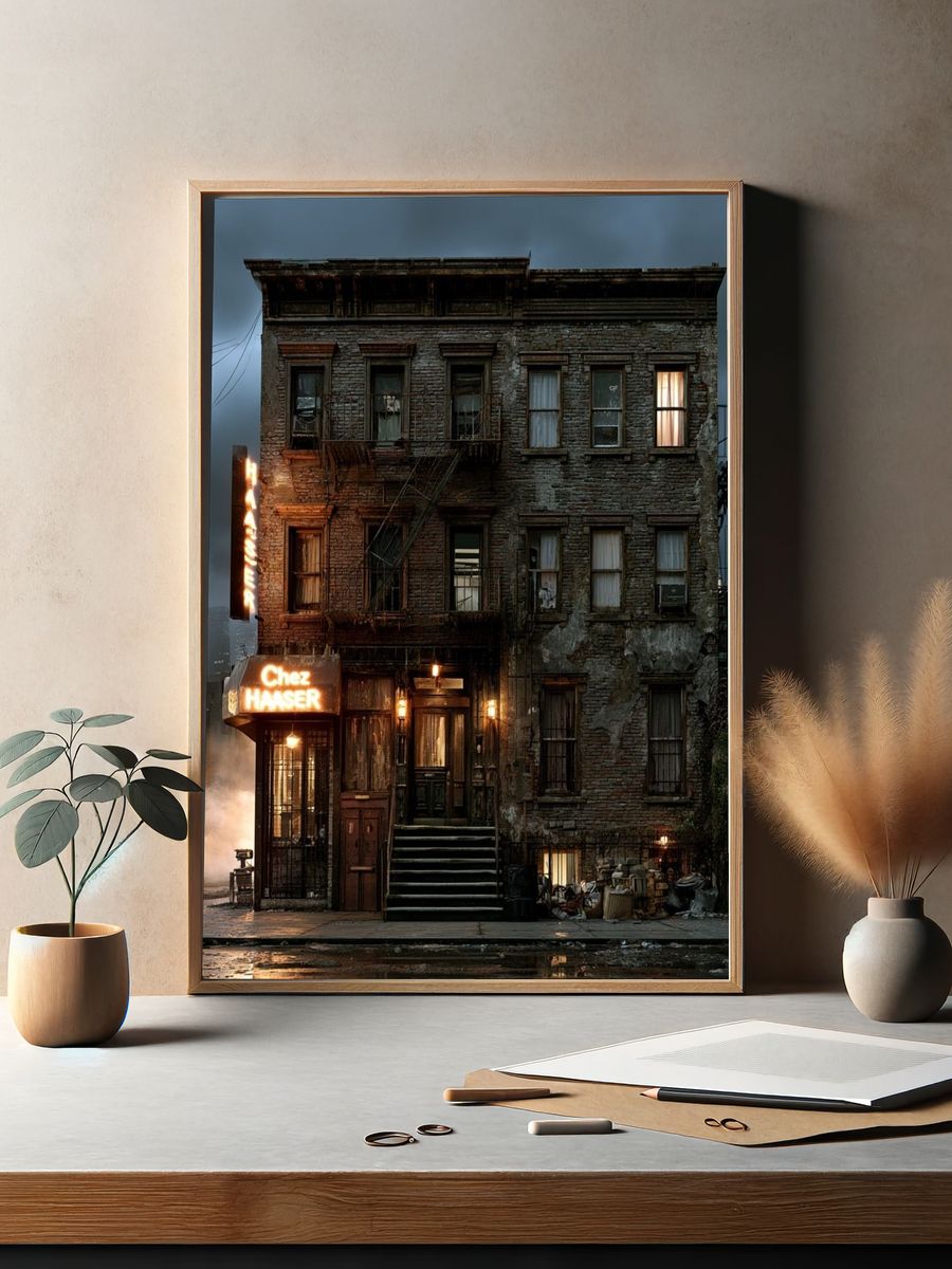 Rainy City Tenement Photography Poster. — room view 2