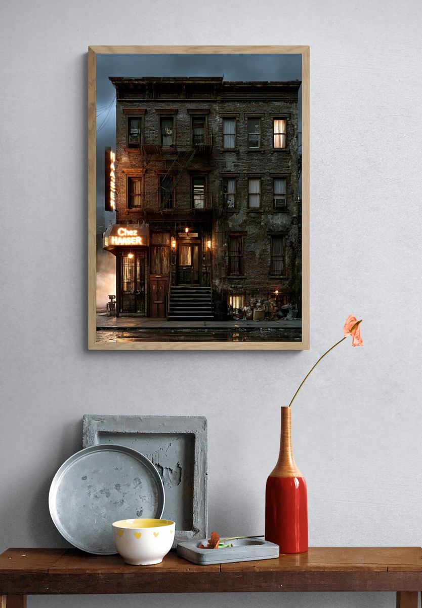 Rainy City Tenement Photography Poster. — room view 3