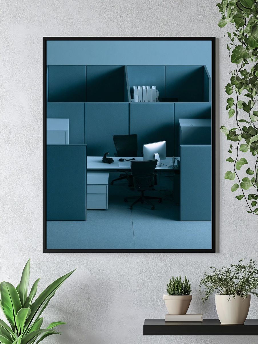 Minimalist Office Cubicle Photography Poster. — room view 4