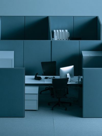 Minimalist Office Cubicle Photography Poster. poster