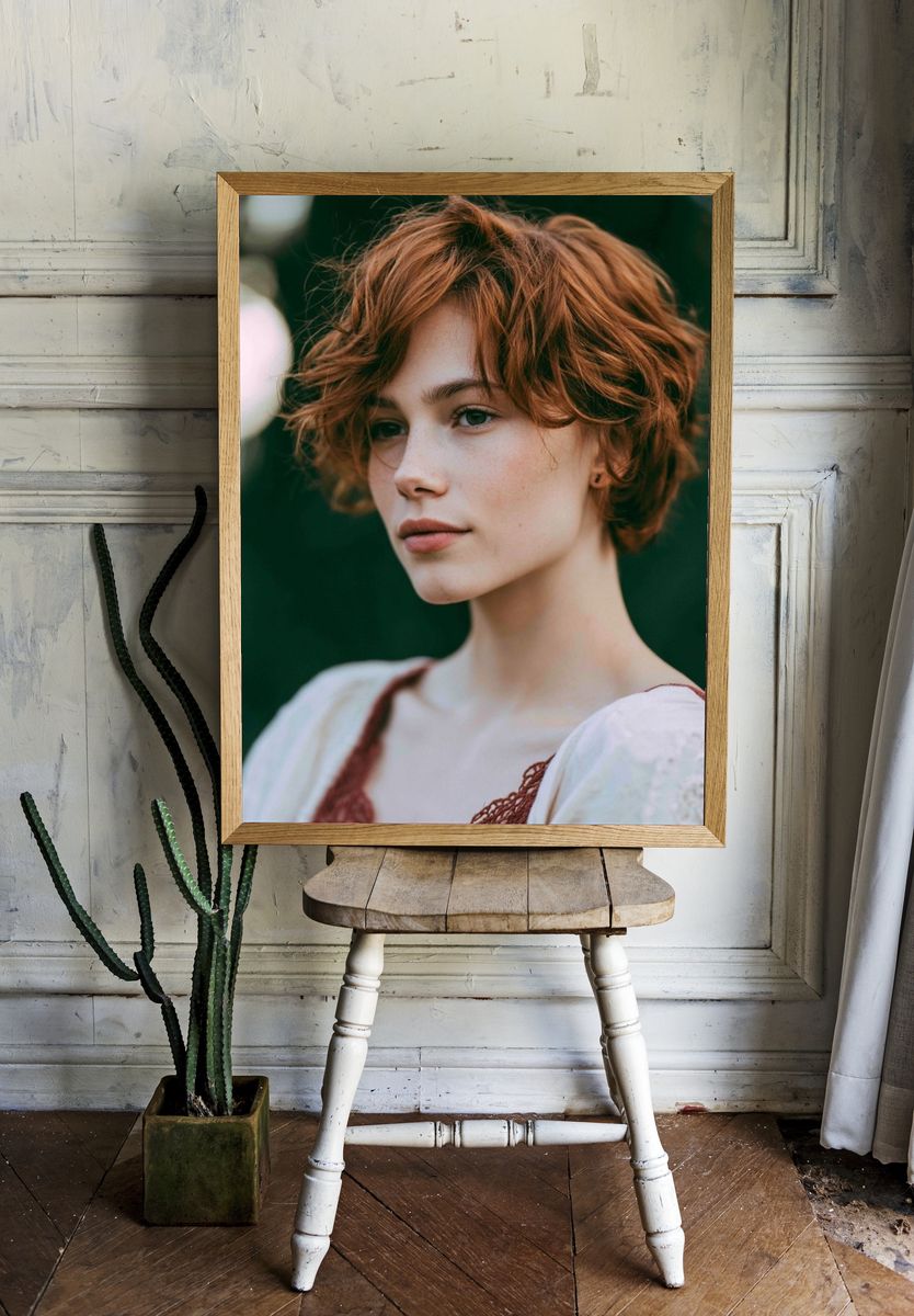 Red-Haired Portrait Photography Poster. — room view 1