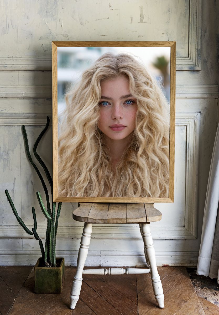 Blonde Portrait Photography Poster. — room view 1