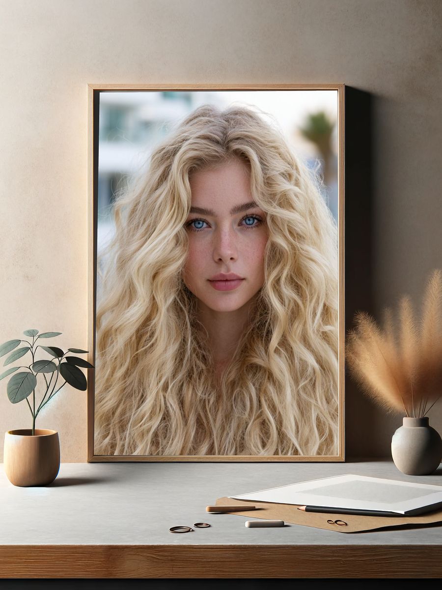 Blonde Portrait Photography Poster. — room view 2