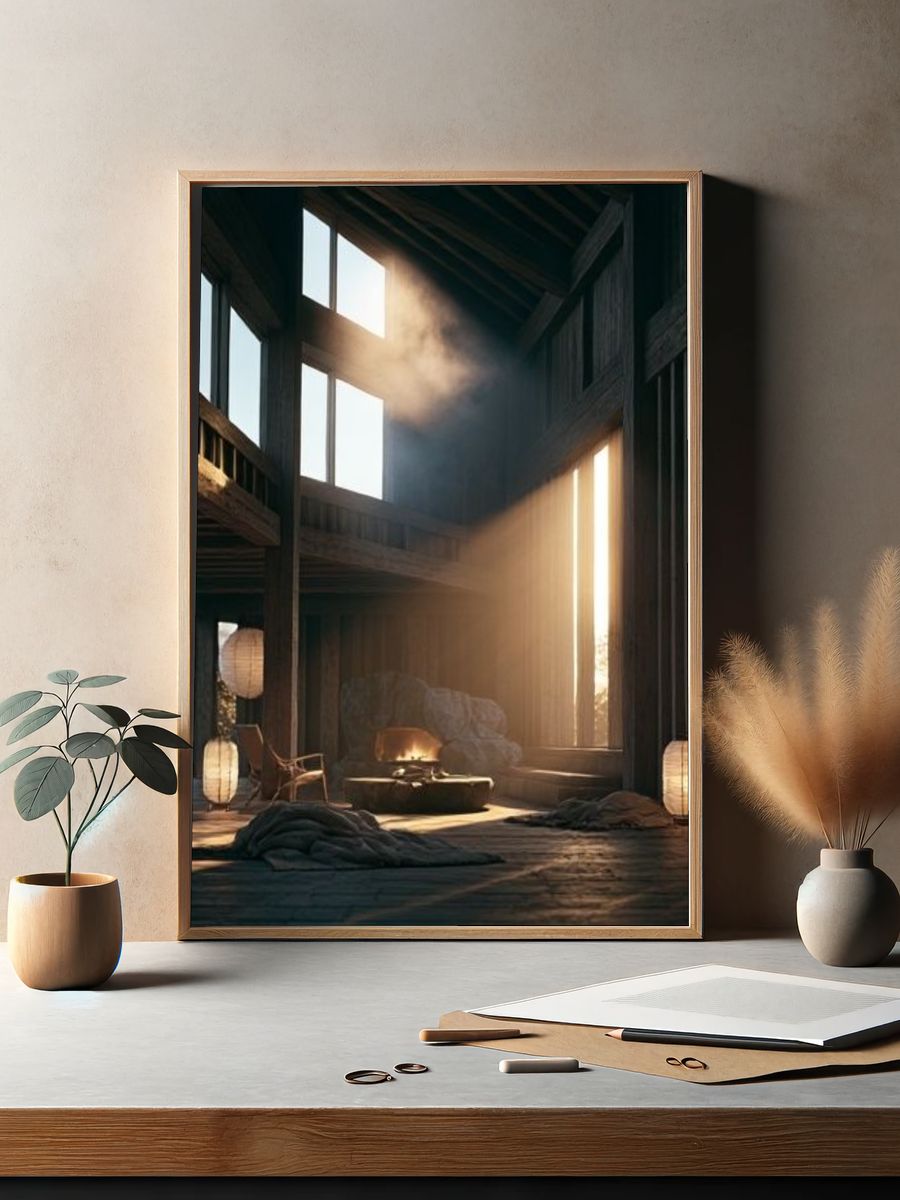 Mossy Forest Pavilion Photography Poster. — room view 2