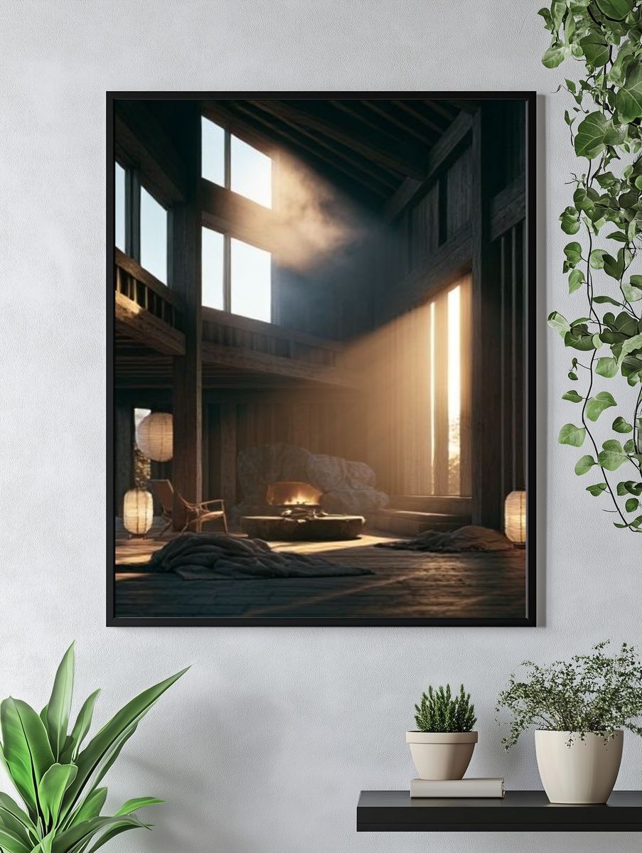 Mossy Forest Pavilion Photography Poster. — room view 4