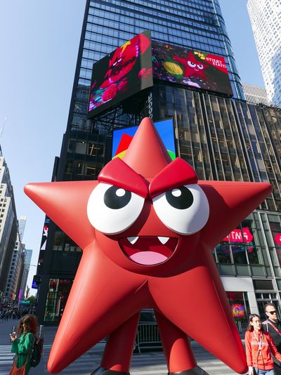 Times Square Red Star Sculpture Poster. poster