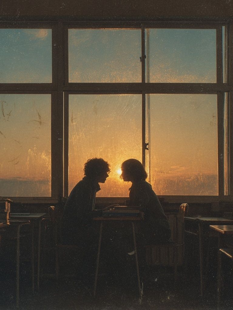 Sunset Silhouette Café Poster. poster — photography art