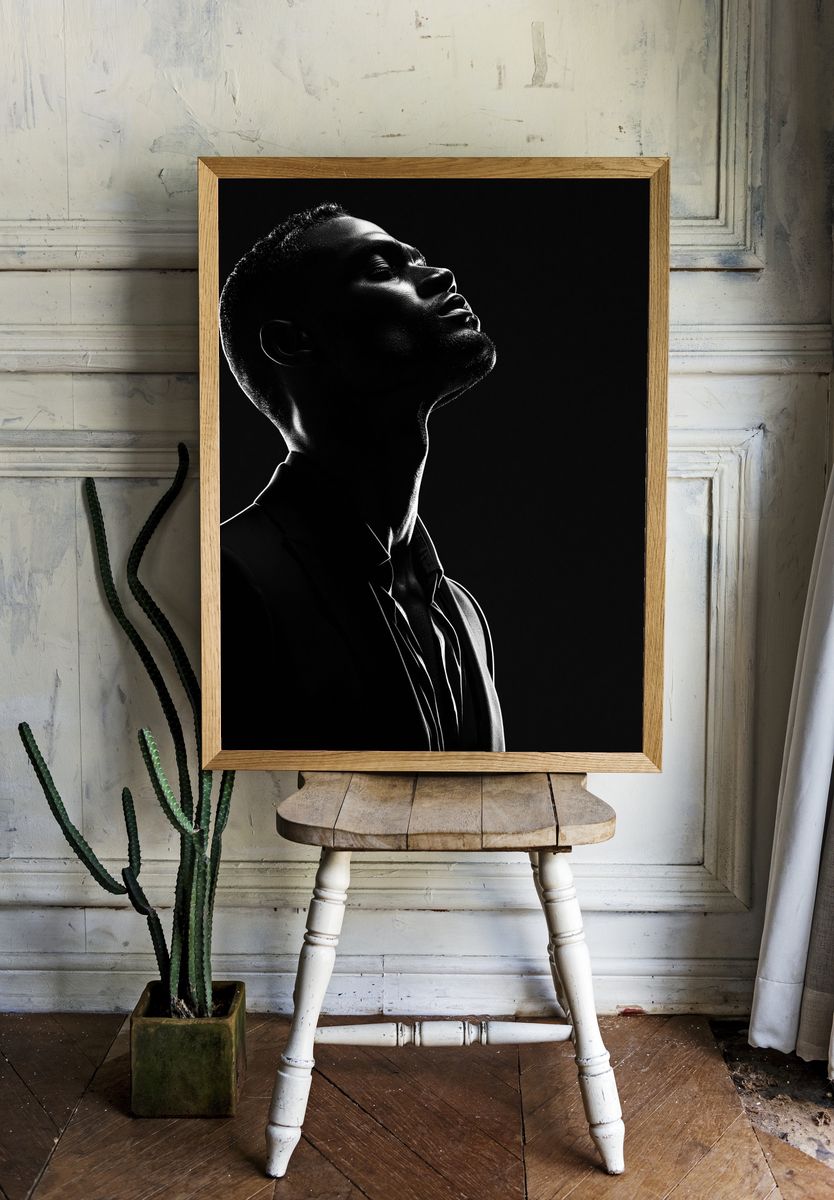 Monochrome Portrait Photography Poster. — room view 1