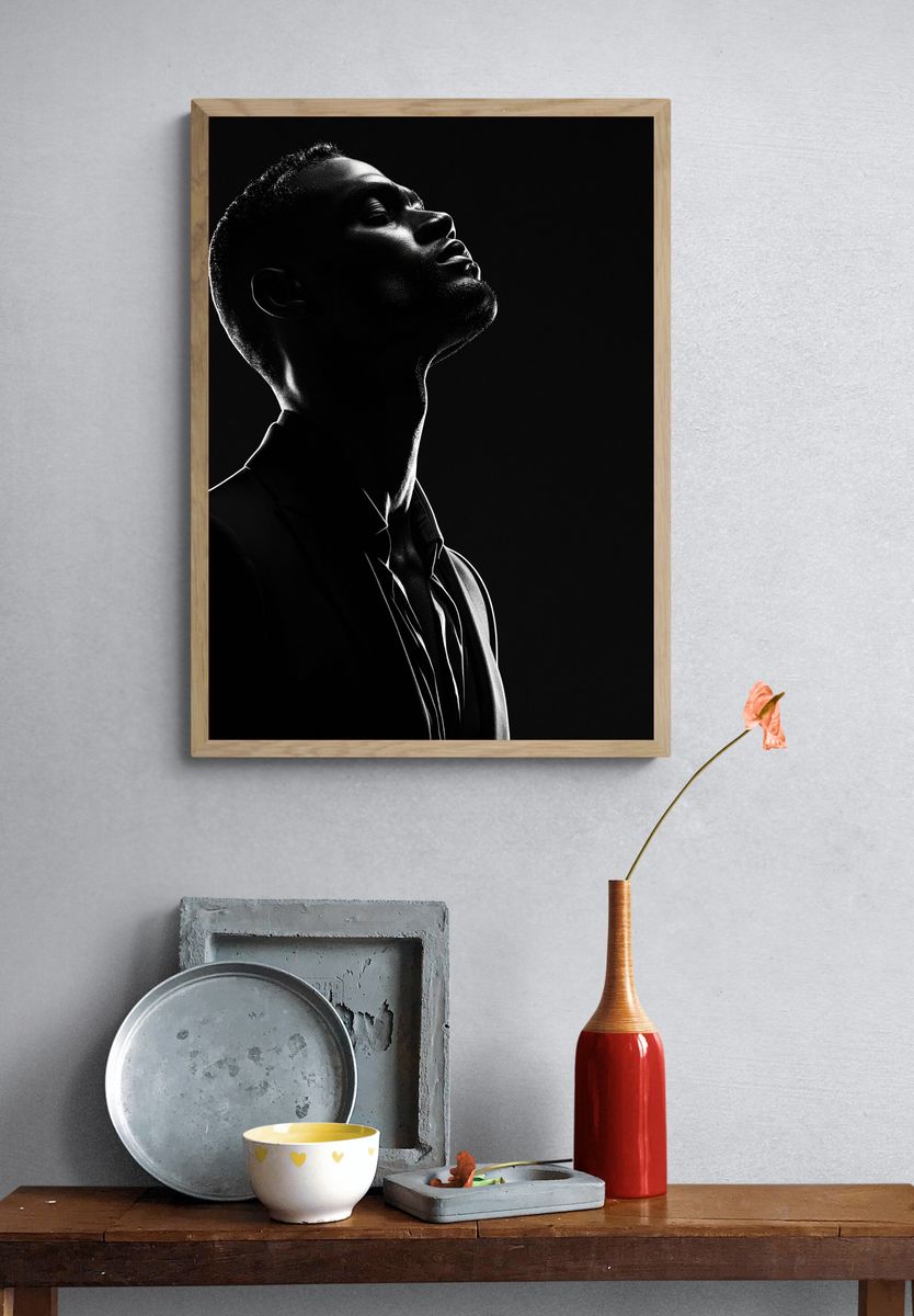 Monochrome Portrait Photography Poster. — room view 3