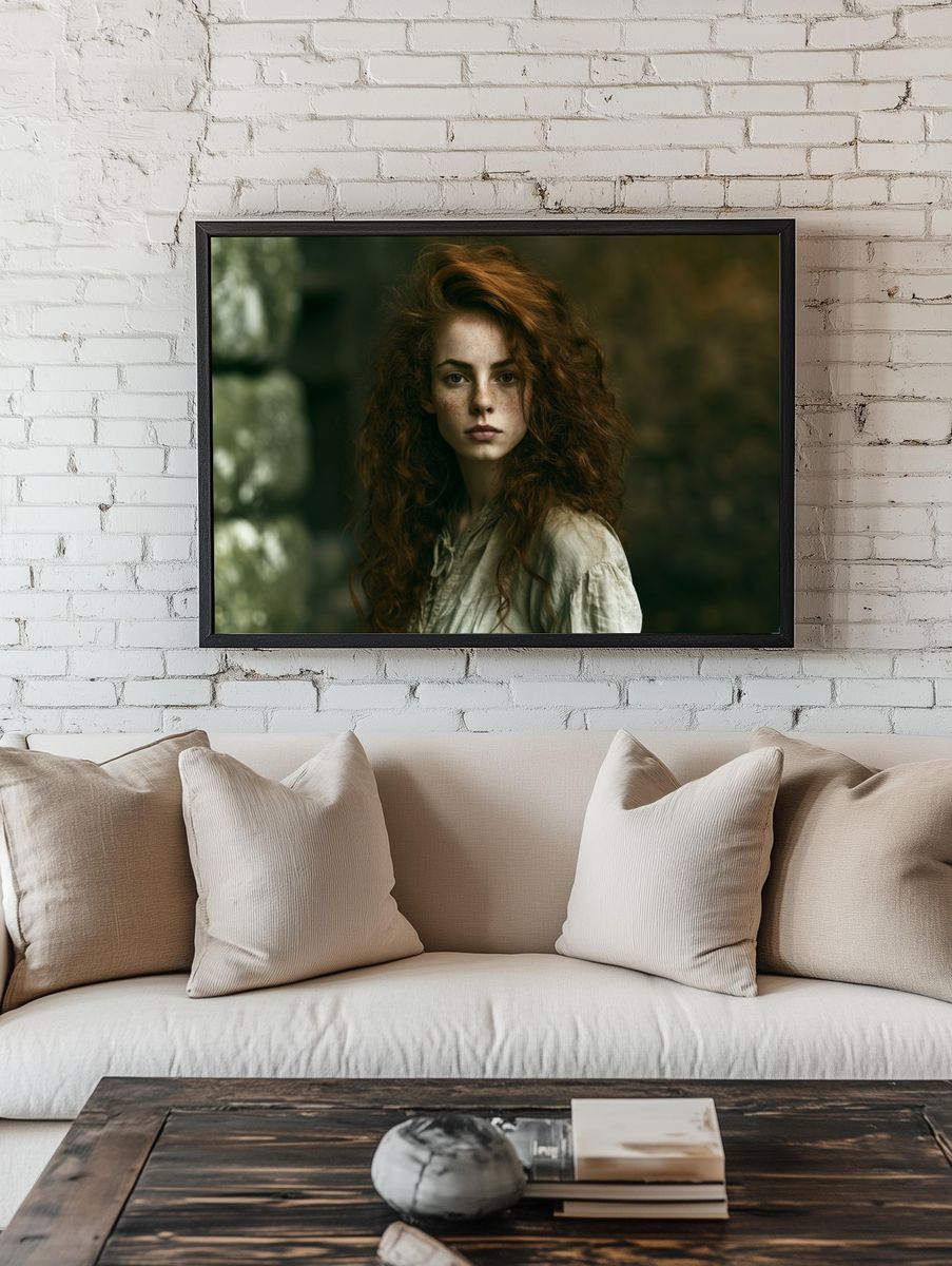 Freckled Portrait Photography Poster. room preview