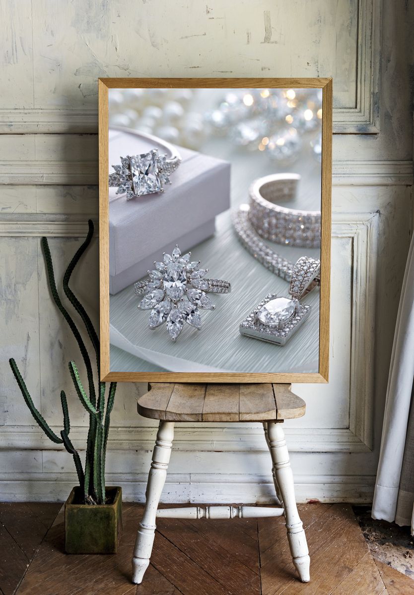Diamond Jewelry Still Life Poster. room preview