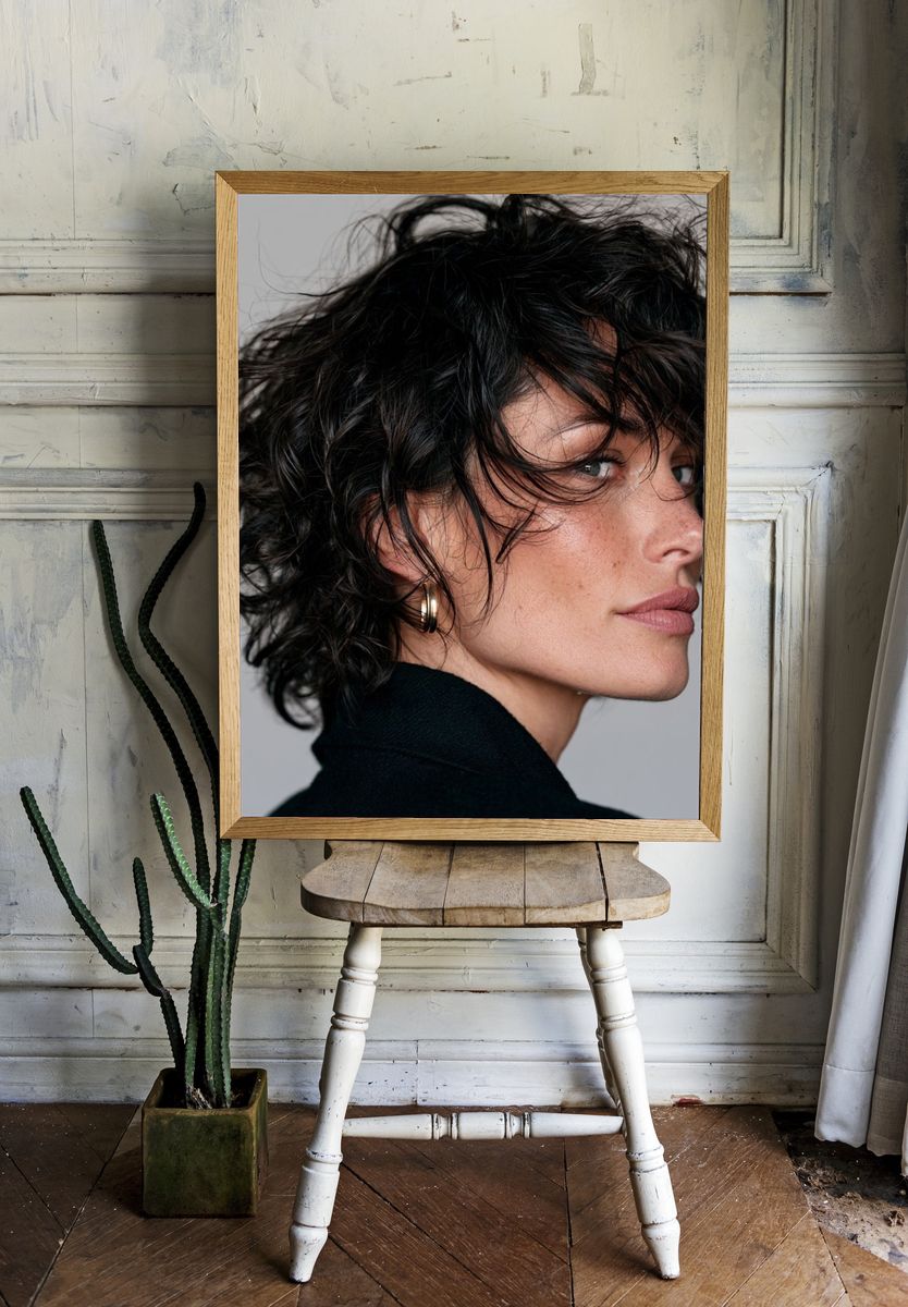 Curly Hair Portrait Photography Poster. — room view 1