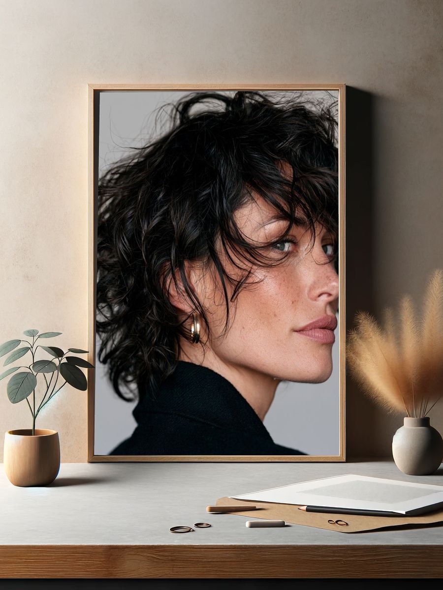 Curly Hair Portrait Photography Poster. — room view 2