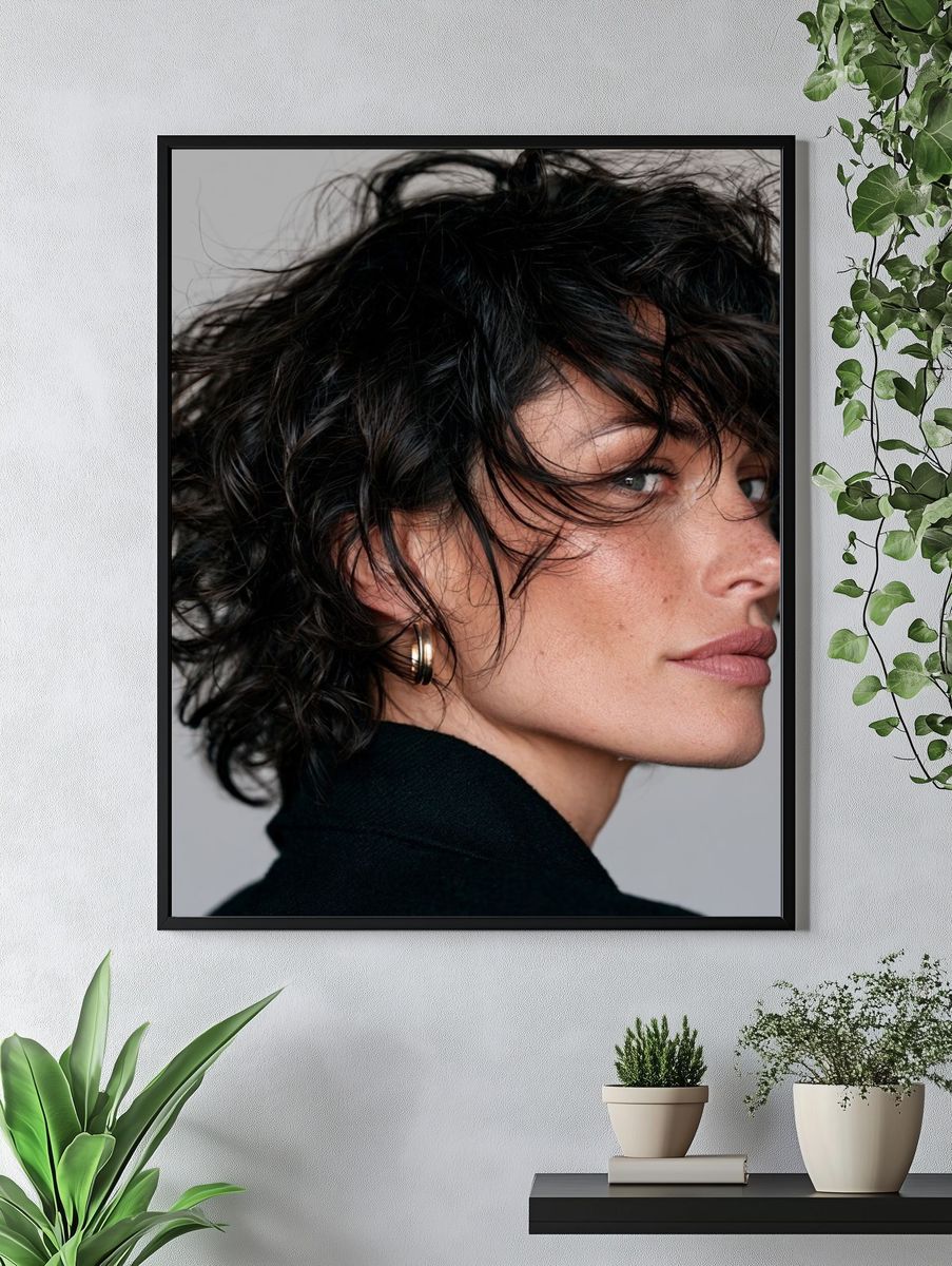 Curly Hair Portrait Photography Poster. — room view 4