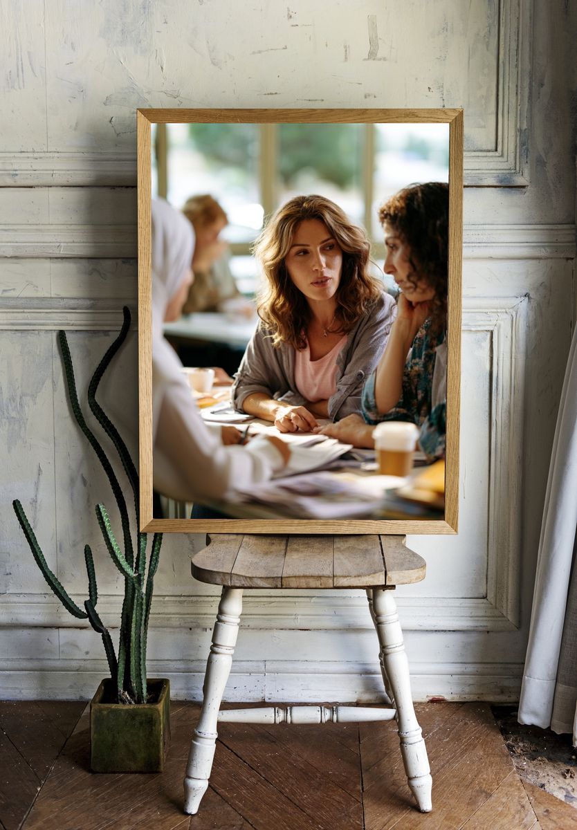 Café Conversation Photography Poster. — room view 1