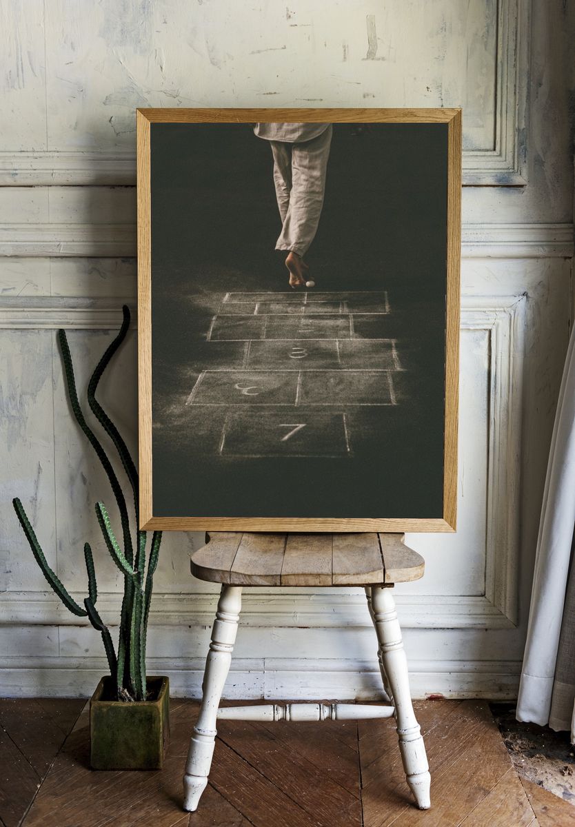 Hopscotch Childhood Photography Poster. — room view 1