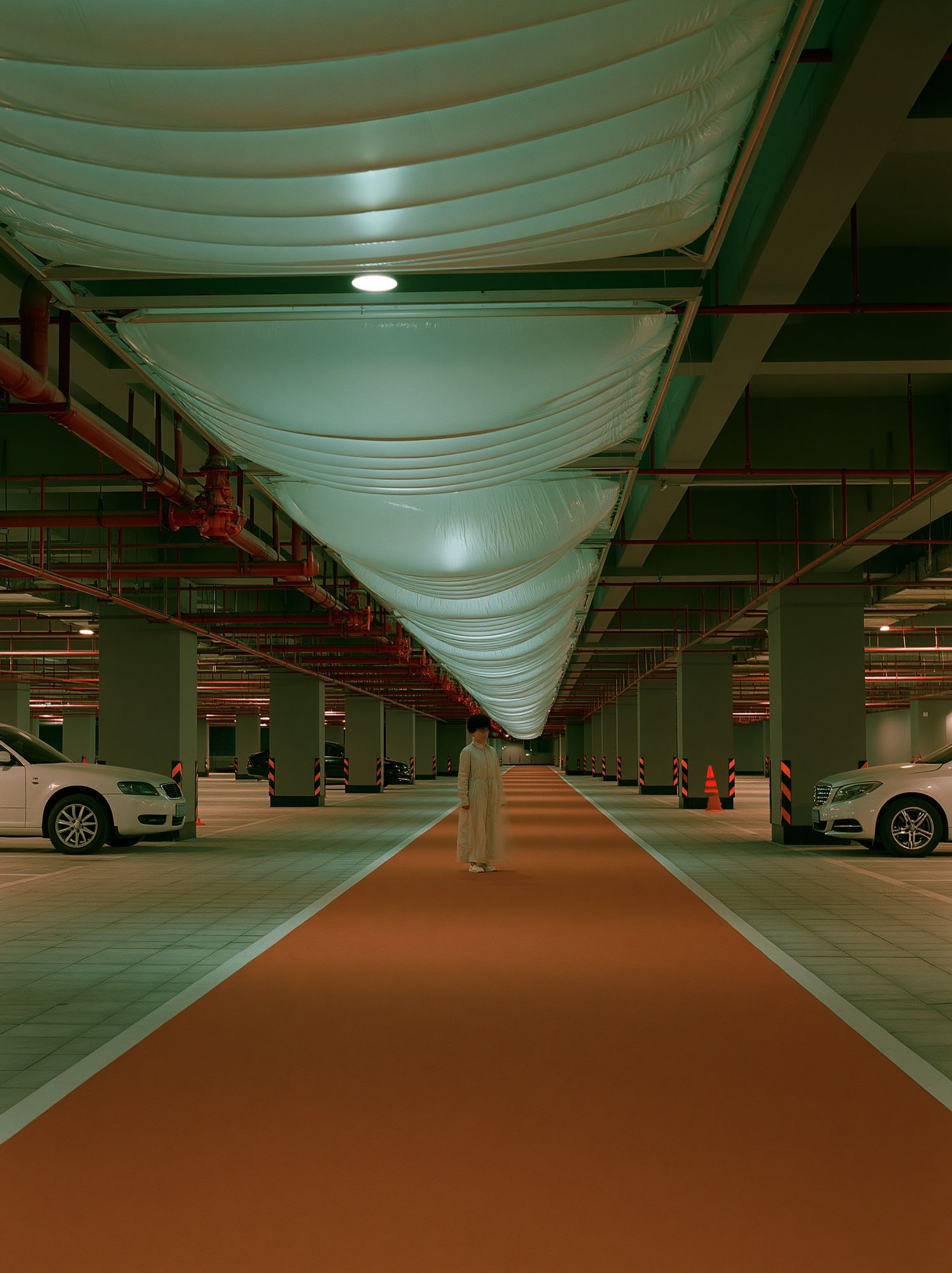 Underground Parking Corridor Photography Poster. poster detail