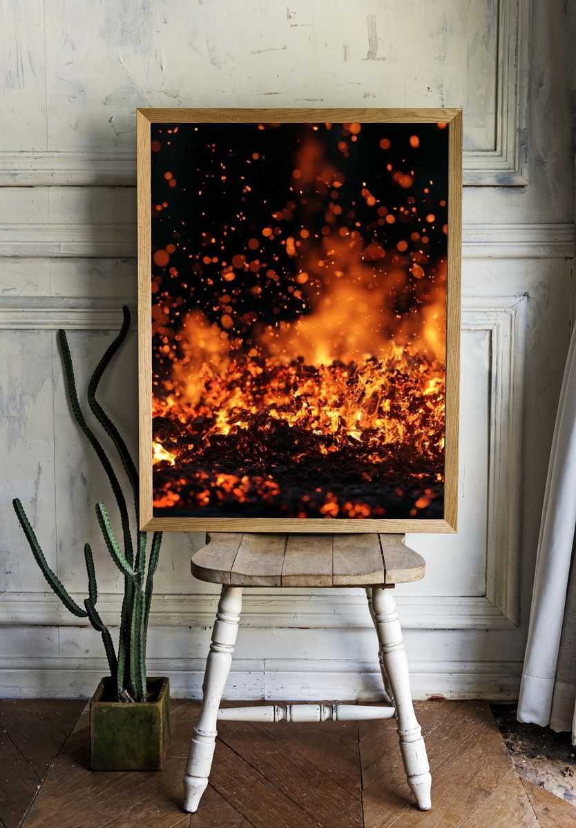 Glowing Embers Photography Poster. — room view 1