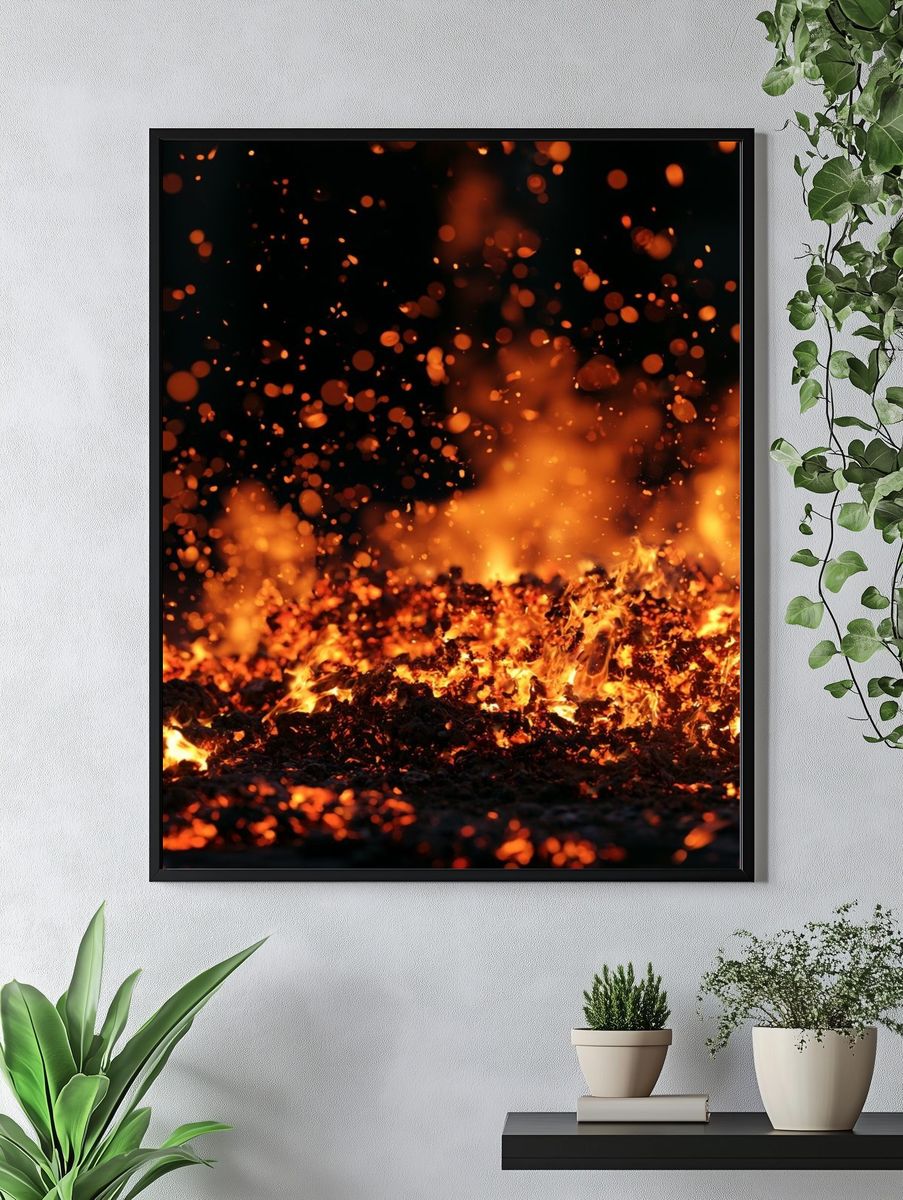 Glowing Embers Photography Poster. — room view 4