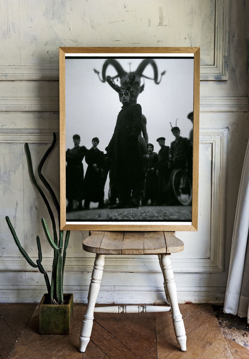 Surreal Masked Figures Photography Poster. — room view 1