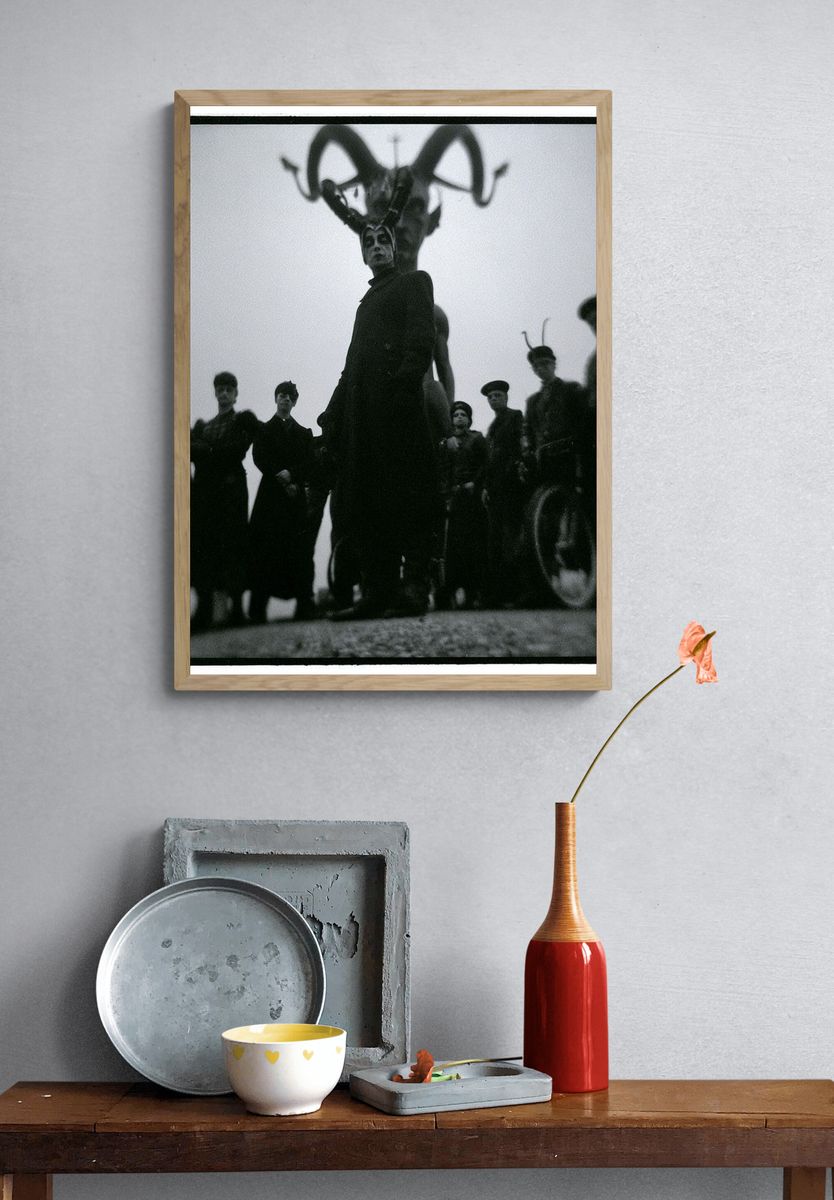 Surreal Masked Figures Photography Poster. — room view 3