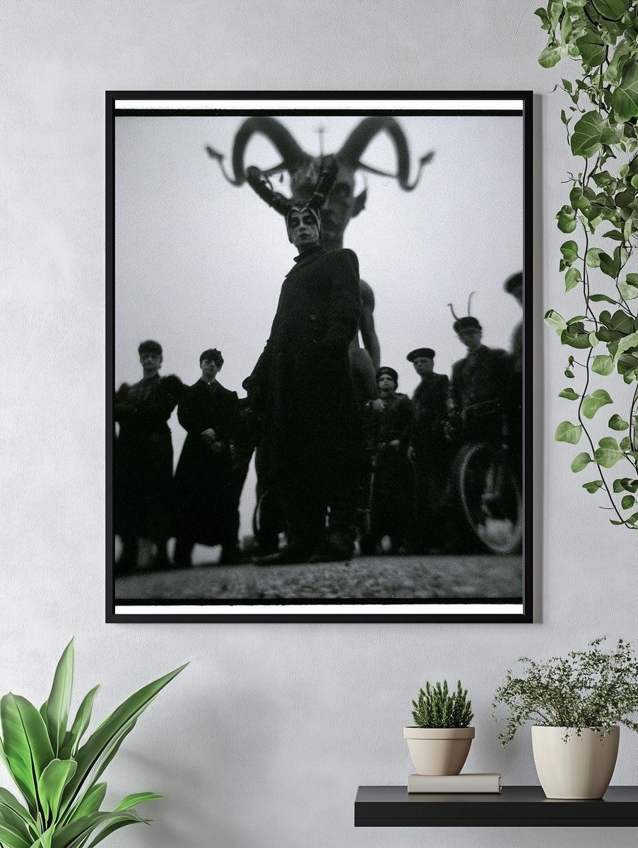 Surreal Masked Figures Photography Poster. — room view 4