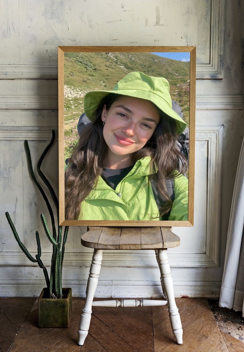 Hiker Portrait Photography Poster. room preview