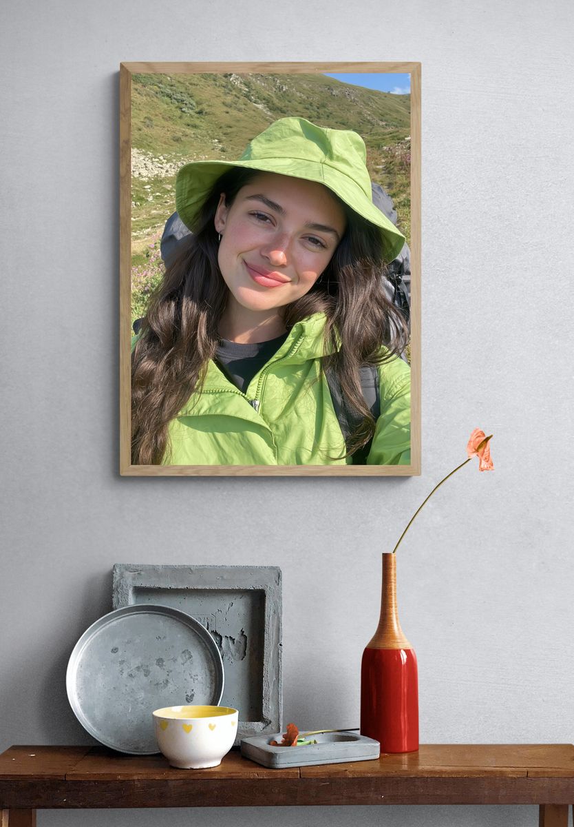 Hiker Portrait Photography Poster. — room view 3