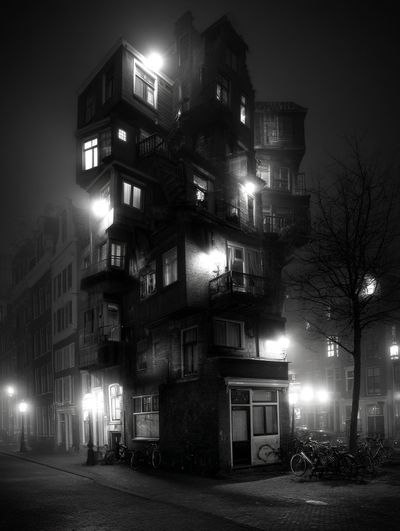 Mysterious Building at Night — Photography Print. poster