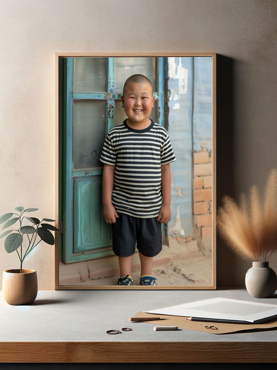 Smiling Boy Portrait Photography Poster. — room view 2
