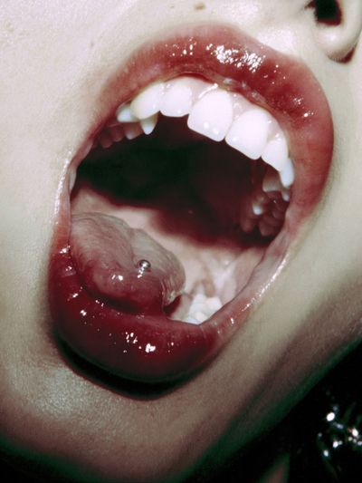 Surreal Mouth Close-Up Photography Poster. poster print