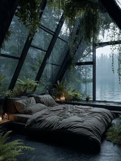 Forest Lake Cabin Interior Print. poster