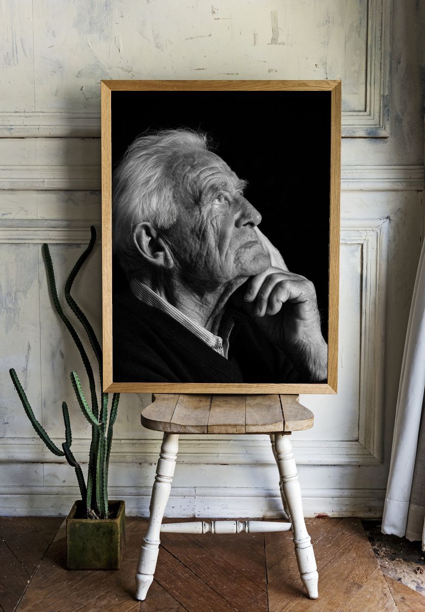 Elderly Man Portrait Photography Poster. — room view 1