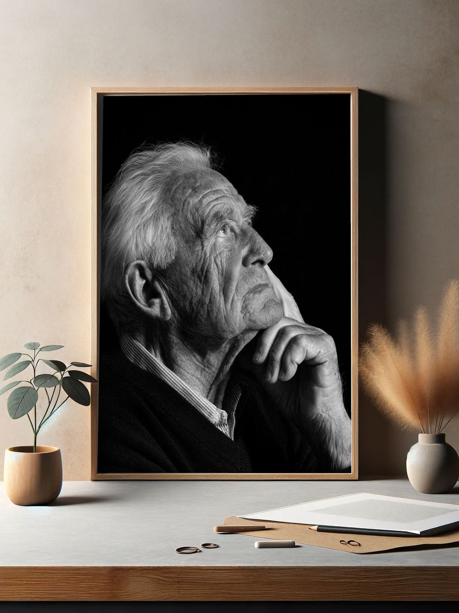 Elderly Man Portrait Photography Poster. — room view 2