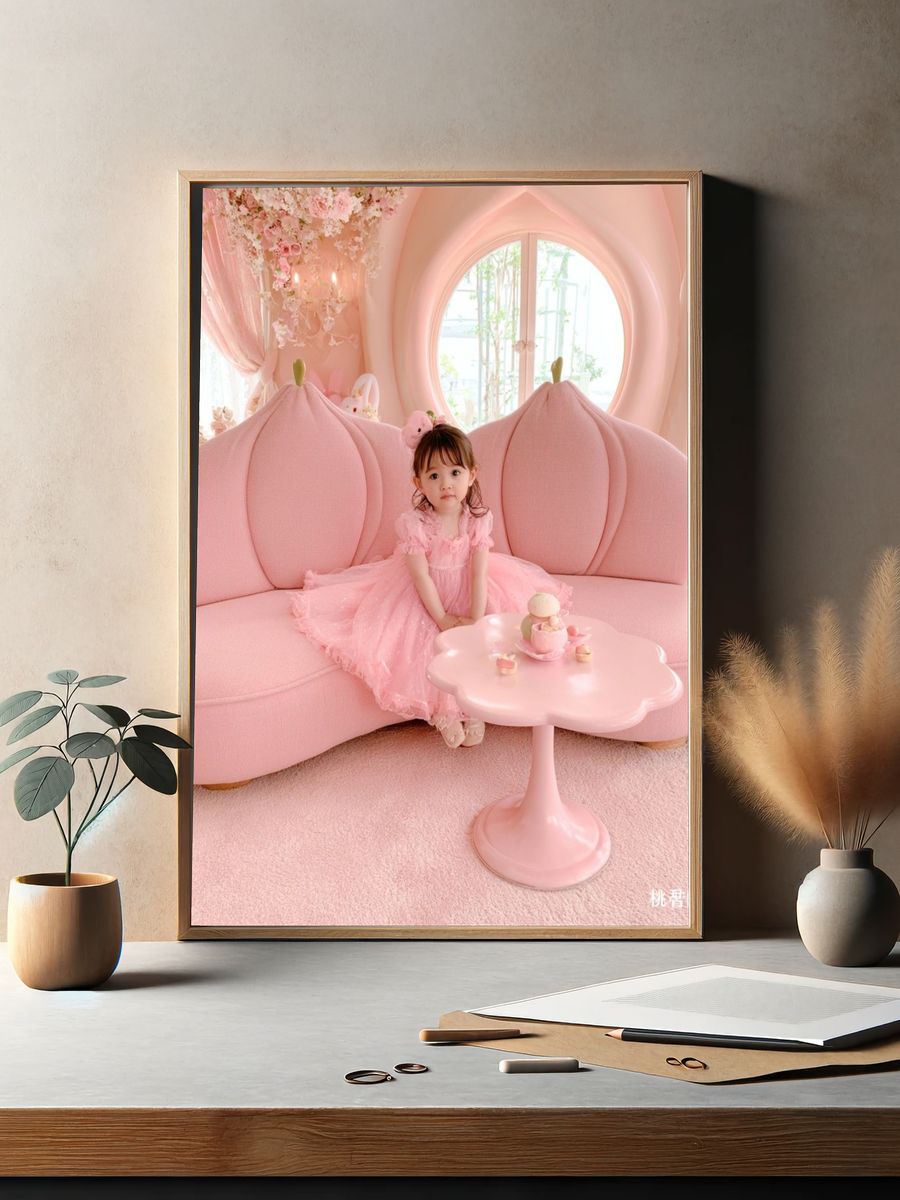 Pink Princess Room Photography Poster. — room view 2