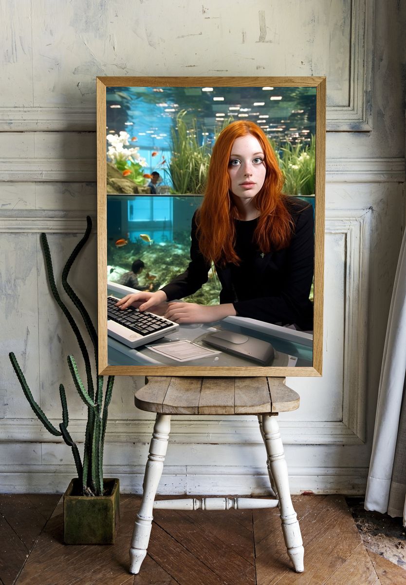 Aquarium Portrait Photography Poster. — room view 1