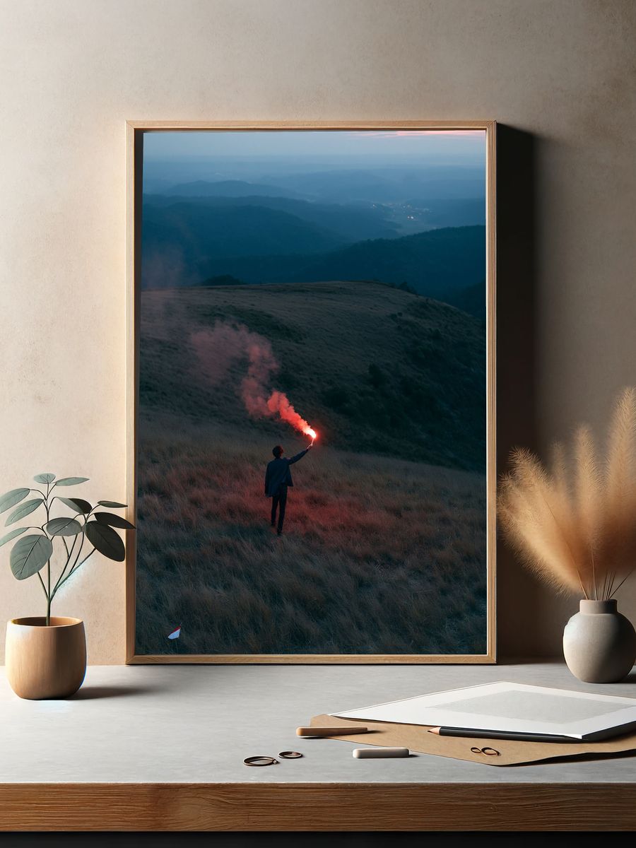 Signal on the Hillside Photography Poster. — room view 2