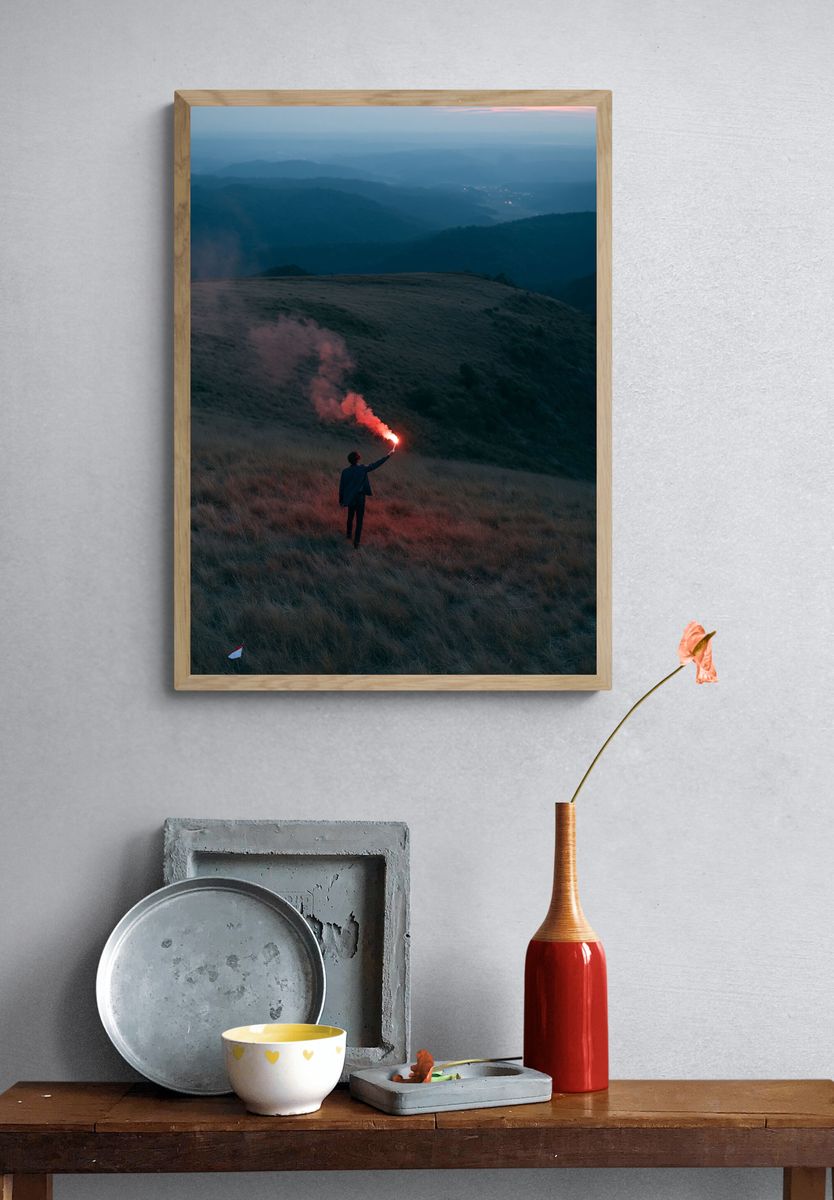 Signal on the Hillside Photography Poster. — room view 3