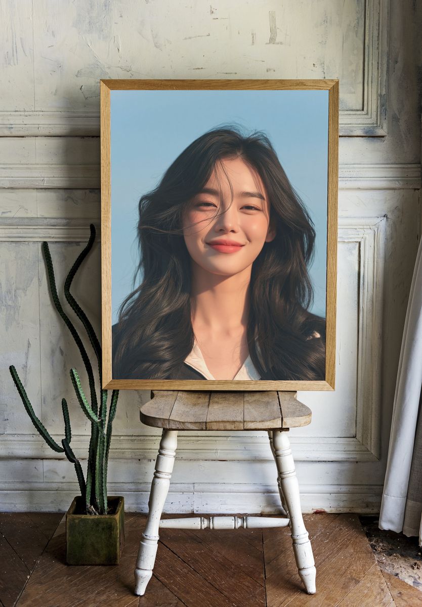 Serene Woman Portrait Print. room preview