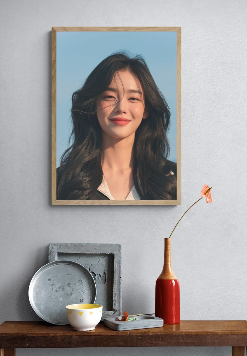 Serene Woman Portrait Print. — room view 3