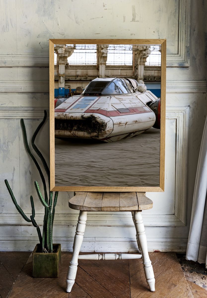 Retro Sci-Fi Hovercraft Photography Poster. room preview
