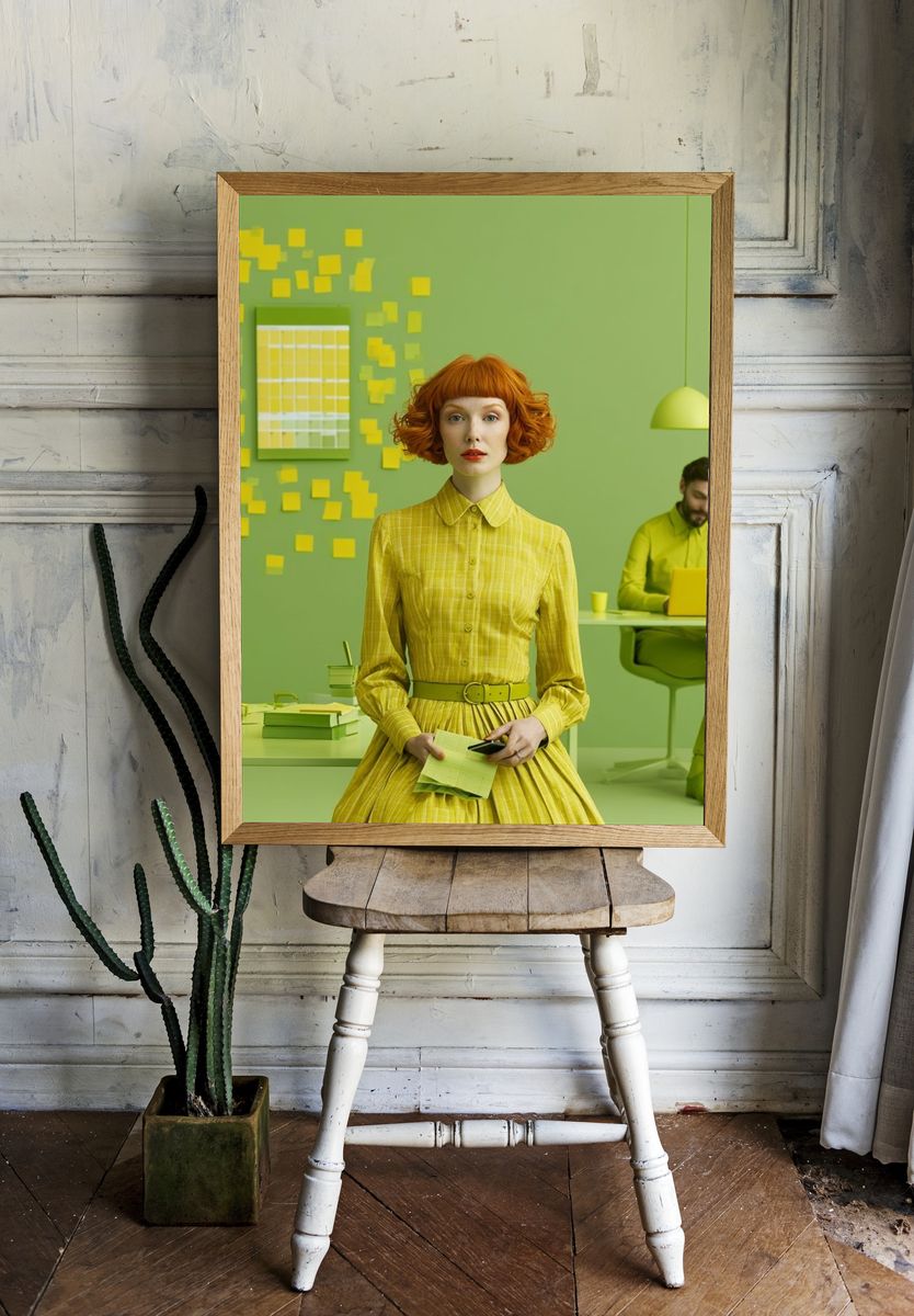 Lime Office Portrait Poster. — room view 1