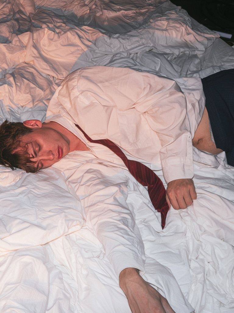 Sleeping Man Portrait Photography Poster. poster detail