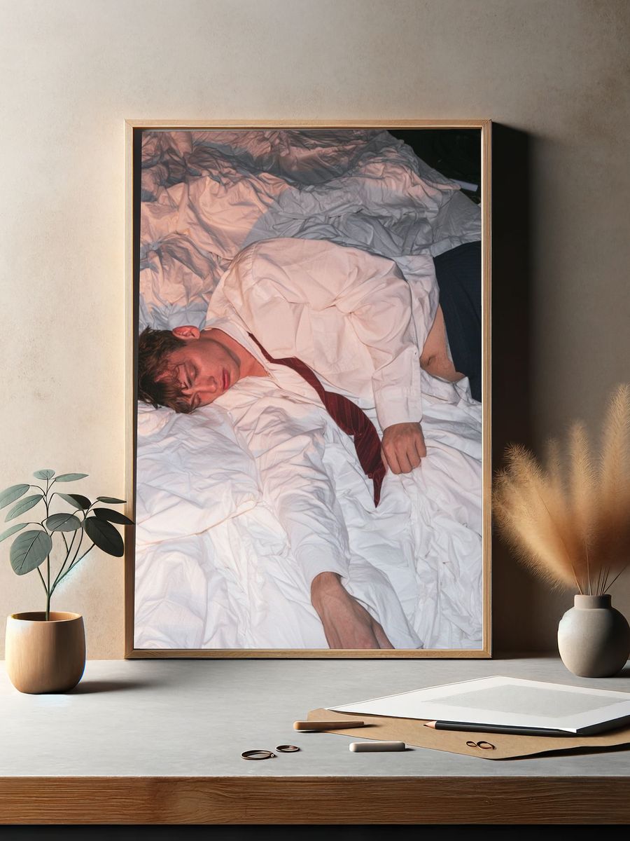 Sleeping Man Portrait Photography Poster. — room view 2