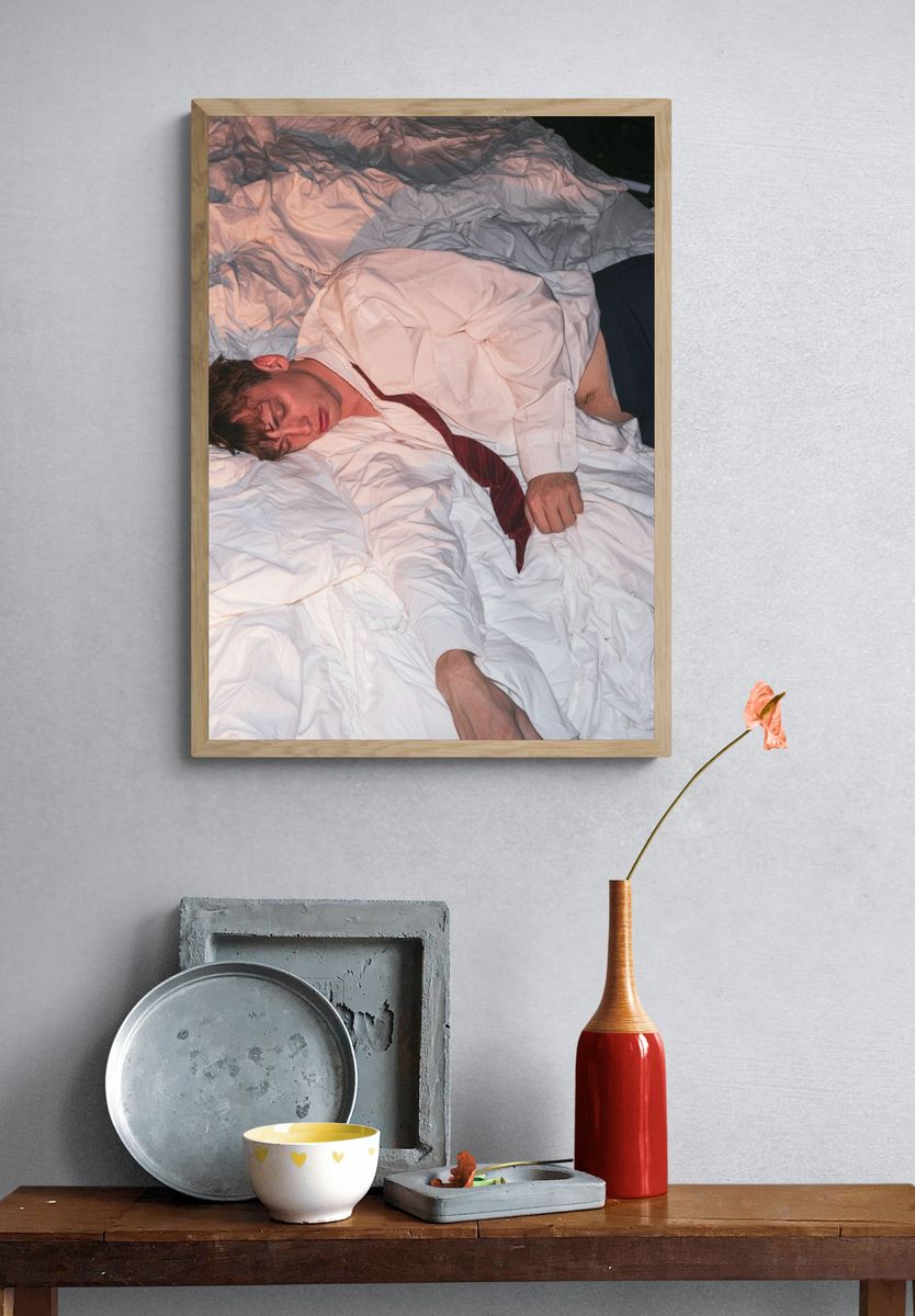 Sleeping Man Portrait Photography Poster. — room view 3