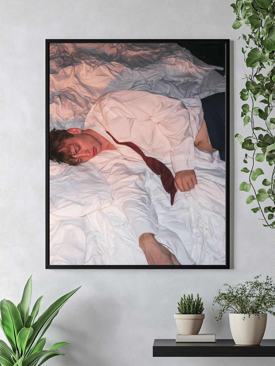 Sleeping Man Portrait Photography Poster. — room view 4